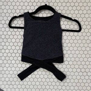 Beyond Yoga Spacedye Charcoal and Black Crop Top